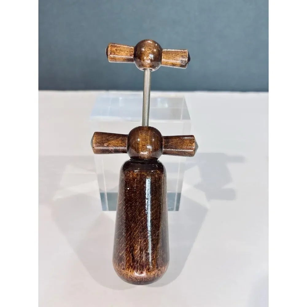 Vintage French Style Wooden Double Action Corkscrew Wine Bottle Opener 7